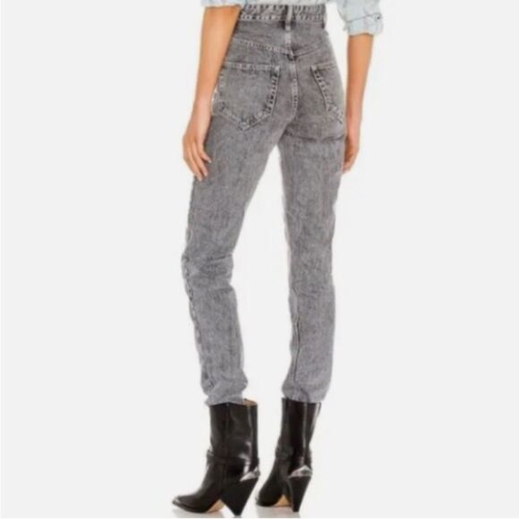 Isabel Marant Etoile Pantalon Hominy Gray High Waist Acid Stone Wash Jeans 38 4 - Picture 3 of 14
